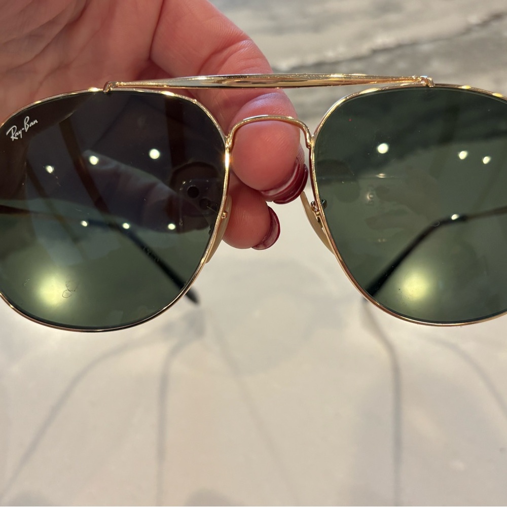 Ray-Ban Gold Frame with Green Lenses Sunglasses